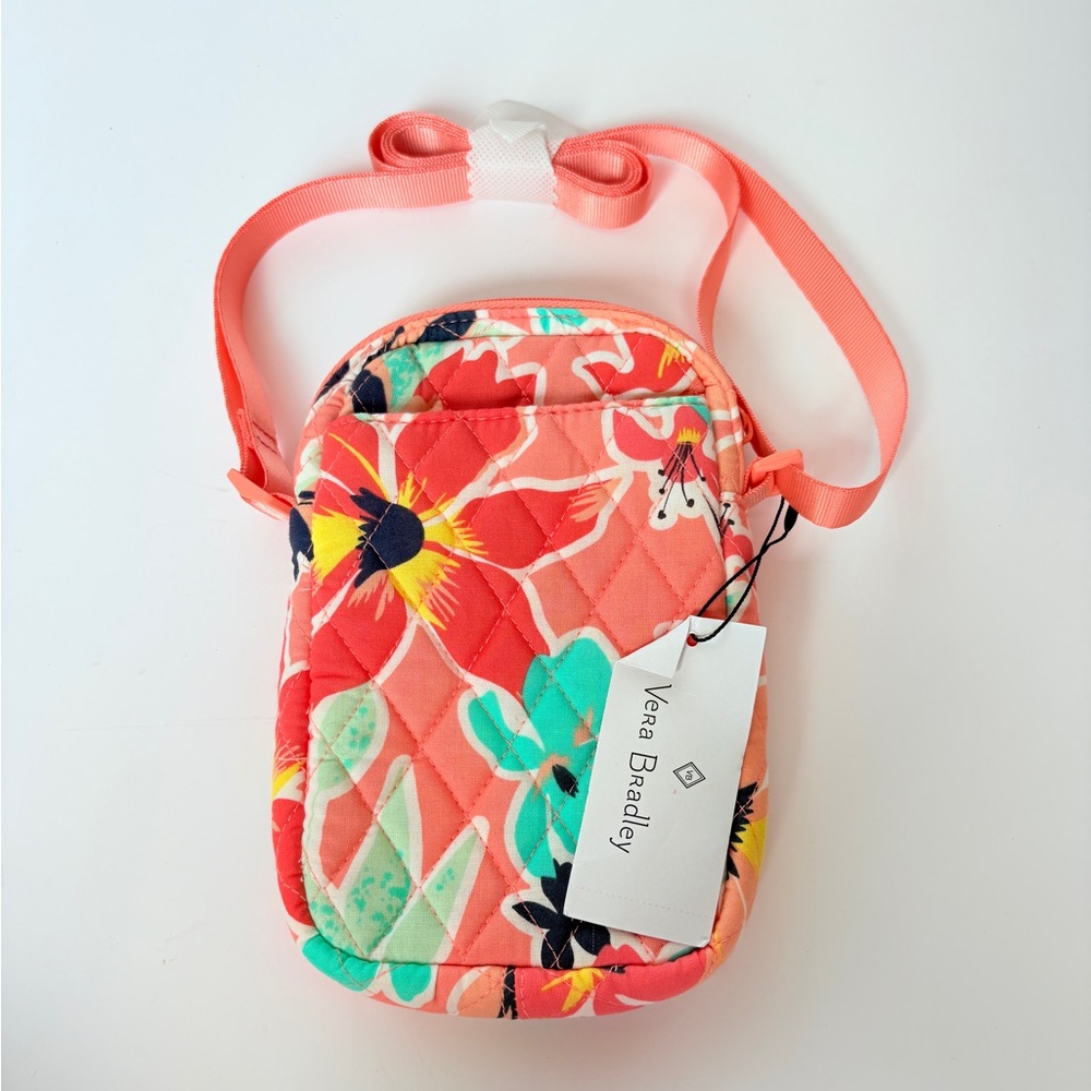 NWT Vera Bradley Floral Crossbody Bag - Coral and Green